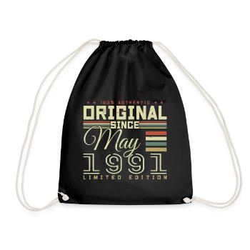 Cadeau Anniversaire Mai 1991, Gift May 1991 - Sac de sport léger - noir - Devant