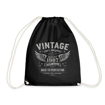 Né en Août 1987, Construit Août 1987 - August 1987 - Sac de sport léger - noir - Devant