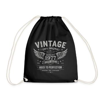 Né en Août 1977, Construit Août 1977 - August 1977 - Sac de sport léger - noir - Devant