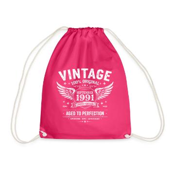 Né en Septembre 1991 - Sac de sport léger - fuchsia - Devant