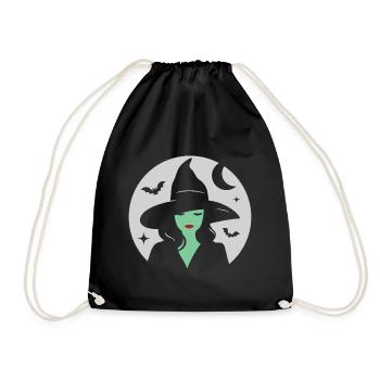 Green Witch, Halloween - Drawstring Bag - black - Front