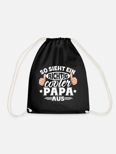 So sieht ein richtig cooler Papa aus - Turnbeutel - Schwarz