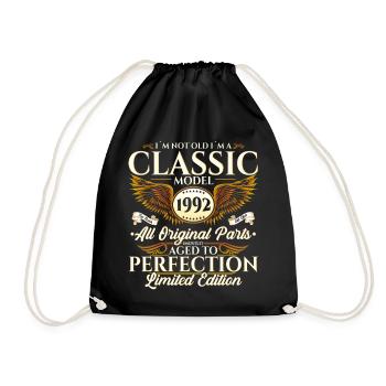 Vintage 1992 30th birthday Vintage 92 Gift - Drawstring Bag - black - Front
