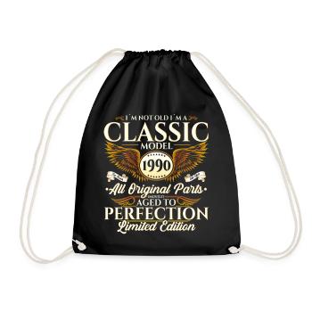 Vintage 1990 32nd birthday Vintage 90 Gift - Drawstring Bag - black - Front