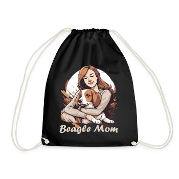Beagle Mama - Hunde Liebhaberinnen Geschenkidee - Turnbeutel - Schwarz - Vorne