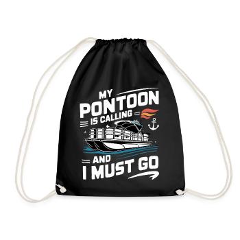 Pontoon Boat Captain Pontoon Boats - Drawstring Bag - black - Front