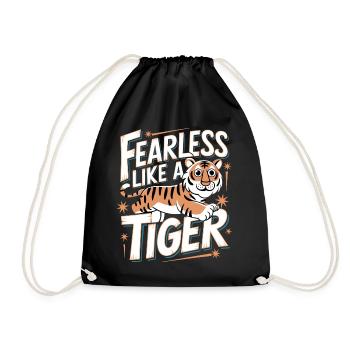 Tiger Animal Zoo Wild Animal - Drawstring Bag - black - Front
