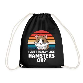 Hamster - Turnbeutel - Schwarz - Vorne