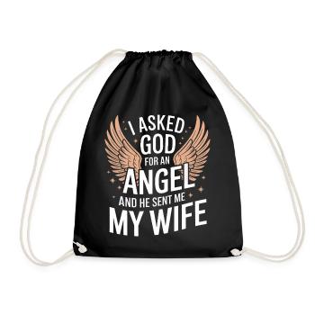 Woman Wife Partner Family Married - Drawstring Bag - black - Front