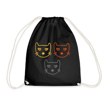 Angry cats - Drawstring Bag - black - Front