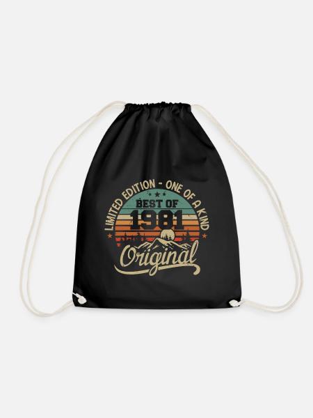 Vintage 1981 Legend - Retro Geburtstagsgeschenk - Turnbeutel - Schwarz