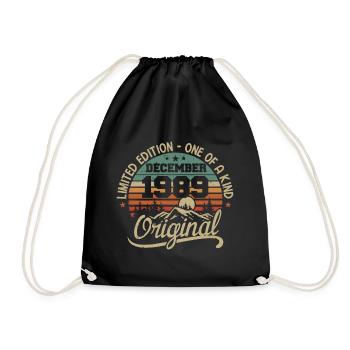Original 36th Anniversary Gift, December 1989 - Drawstring Bag - black - Front