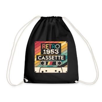 Retro 1975 Jahrgang 1953 - 1953 Geburtstagsgeschenk - Turnbeutel - Schwarz - Vorne