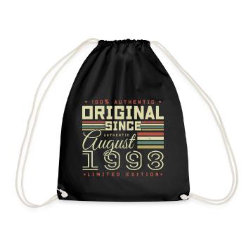 August 1998 Retro August 1998 August 1998 Anniversary - Drawstring Bag - black - Front