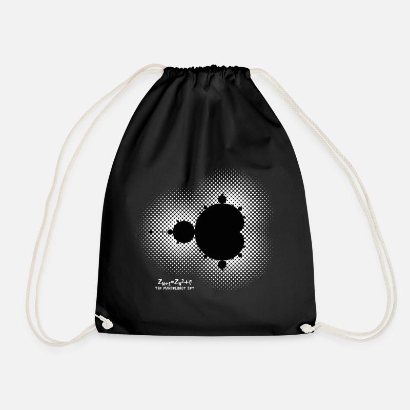 Fractal The Mandelbrot Set Math Formula on White - Drawstring Bag - black