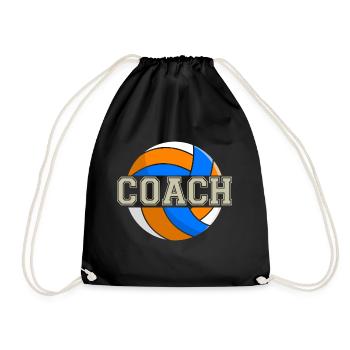 volleyball gift volleyball coach coach - Drawstring Bag - black - Front