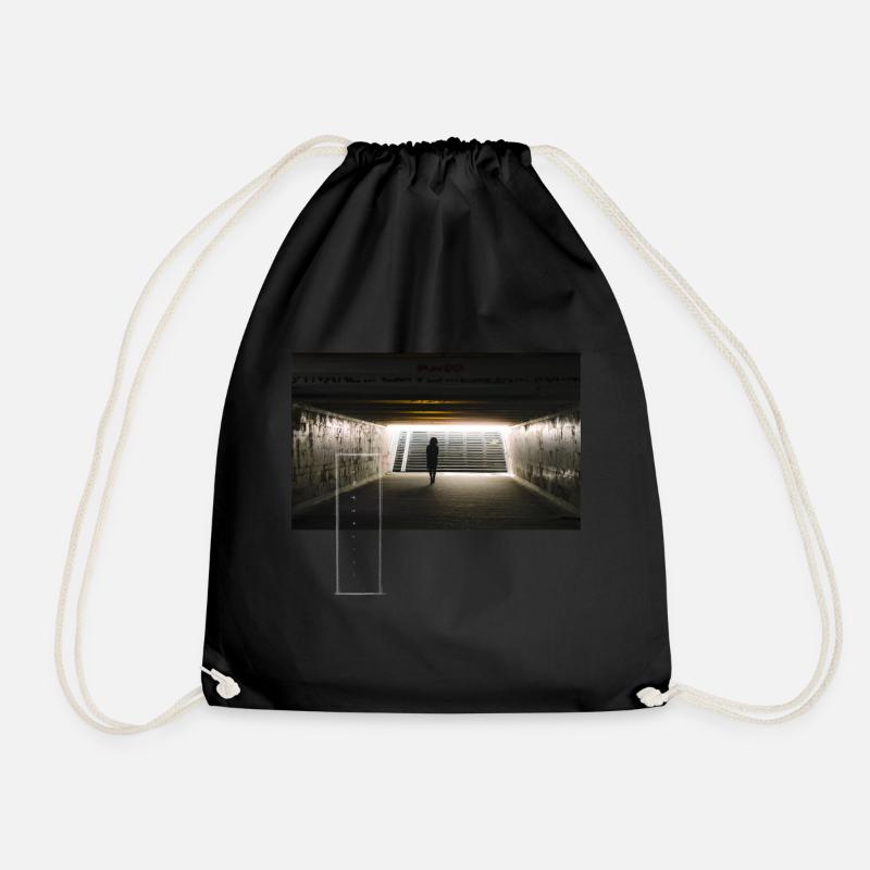 Tunnel (EPHEMERAL series) - Drawstring Bag - black