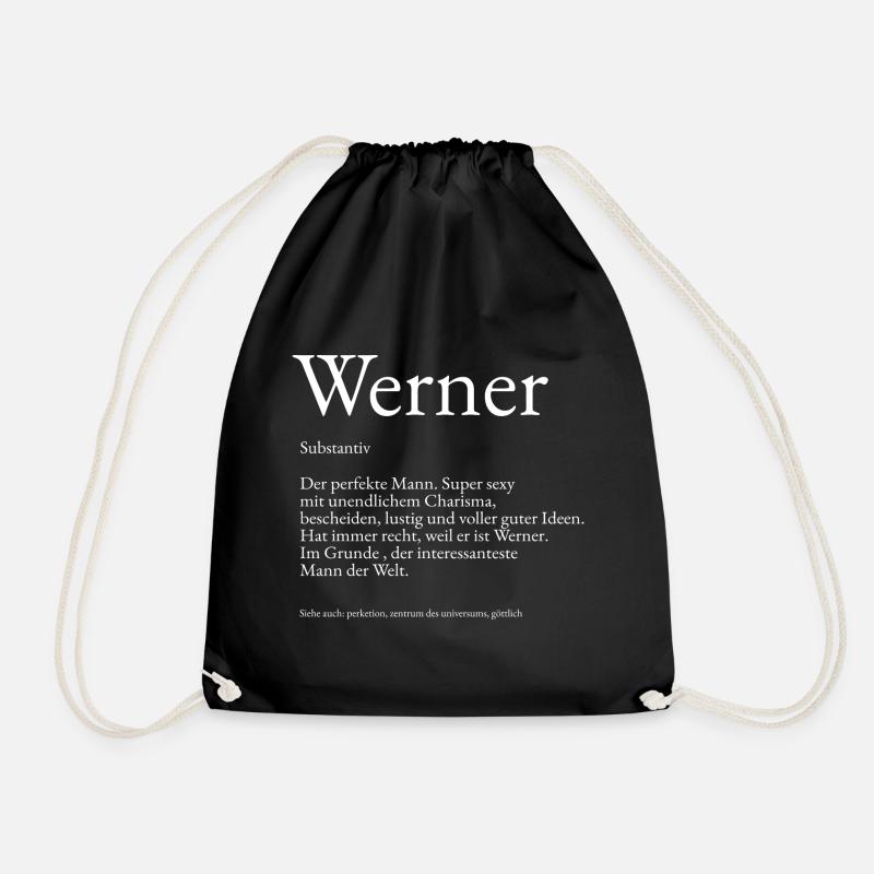 Werner Wörterbuch Erklärung Vorname Werner - Turnbeutel - Schwarz