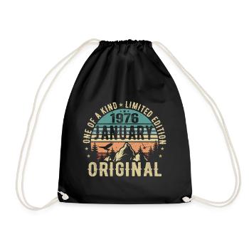 Cadeau d’anniversaire Janvier 1976 - Janvier 1976 - Sac de sport léger - noir - Devant