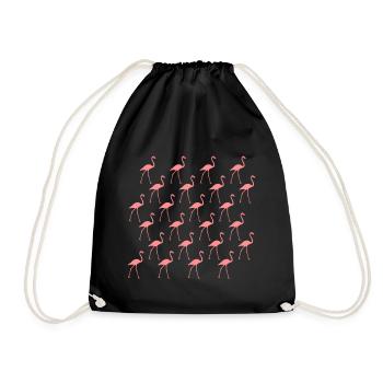 Flamingo rosa Muster - Turnbeutel - Schwarz - Vorne