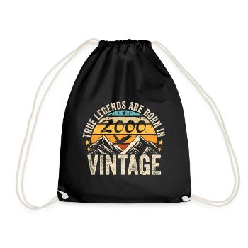 Vintage 2000 Vintage 2000 Geburtstagsgeschenk - Turnbeutel - Schwarz - Vorne