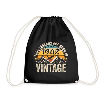 Vintage 1942 Vintage 1942 Birthday Gift - Drawstring Bag - black - Front
