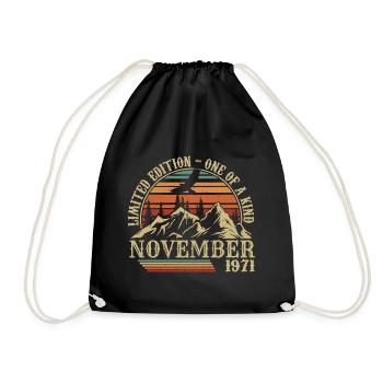Né en Novembre 1971 - Anniversaire Novembre 1971 - Sac de sport léger - noir - Devant