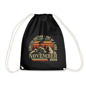 Born in November 1999 - Birthday November 1999 - Drawstring Bag - black - Front