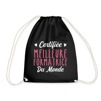 Certified best trainer in the world - Drawstring Bag - black - Front