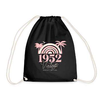 Sun Retro Anniversary Vintage 1952 70 Years - Drawstring Bag - black - Front