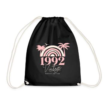 Sun Retro Anniversary Vintage 1992 30 Years - Drawstring Bag - black - Front