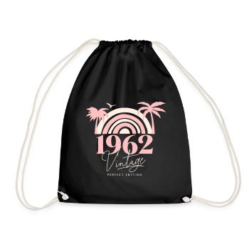 Sun Retro Anniversary Vintage 1962 60 Years - Drawstring Bag - black - Front