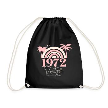 Sun Retro Anniversary Vintage 1972 50 Years - Drawstring Bag - black - Front