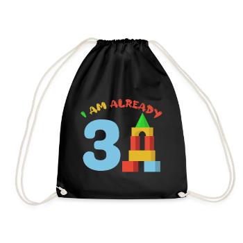 J’ai 3 ans, 3ème anniversaire ou cadeau - Sac de sport léger - noir - Devant