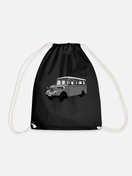 Bus Garant Robur Zittau DDR Oldtimer Ostalgie - Turnbeutel - Schwarz