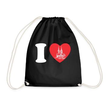 I love Köln Ich liebe Köln Cologne Germany - Drawstring Bag - black - Front