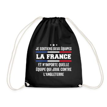 Je Soutiens Deux Équipes la France ... - Sac de sport léger - noir - Devant