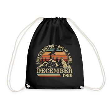 Vintage Décembre 1980, Génial Depuis Décembre 1980 - Sac de sport léger - noir - Devant