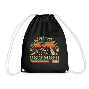 Jahrgang Dezember 1996, genial seit Dezember 1996 - Turnbeutel - Schwarz - Vorne