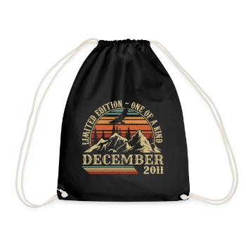 Vintage December 2011, Awesome since December 2011 - Drawstring Bag - black - Front