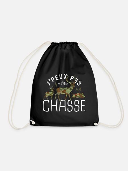 Je peux pas j'ai chasse humour chasseur cerf - Sac de sport léger - noir