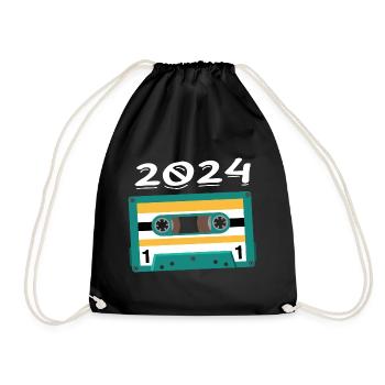 Cassette 2024 Vintage Anniversary 2024 - Drawstring Bag - black - Front