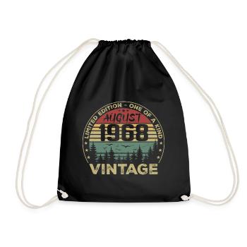 Vintage 1968 Millésime Août 1968 August 1968 Août - Sac de sport léger - noir - Devant