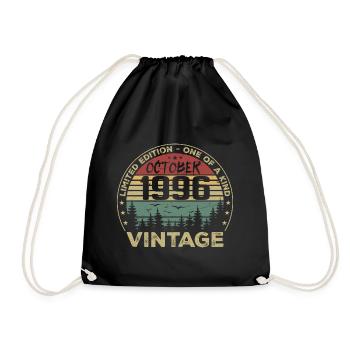 Vintage Anniversary Made in October 1996 - Drawstring Bag - black - Front