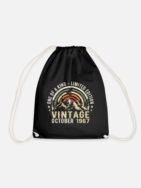 Anniversaire octobre 1967 - Born in October 1967 - Drawstring Bag - black