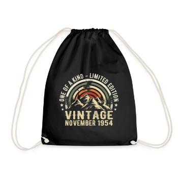 Anniversaire novembre 1954 - Cadeau Novembre 1954 - Sac de sport léger - noir - Devant
