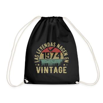 Legenden sind geboren 1974 Geburtstagsgeschenk 1974 - Turnbeutel - Schwarz - Vorne