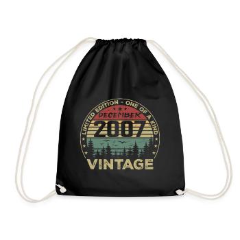 Cadeau D'anniversaire Décembre 2007 Vintage Rétro - Sac de sport léger - noir - Devant