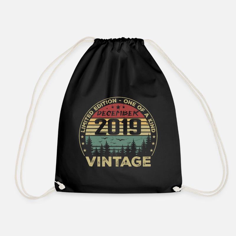 Dezember 2019 Retro Vintage Geburtstagsgeschenk - Turnbeutel - Schwarz