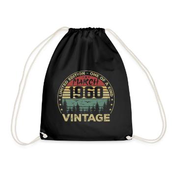 Mars 1960 - Meilleur Cadeau Anniversaire Mars 1960 - Sac de sport léger - noir - Devant